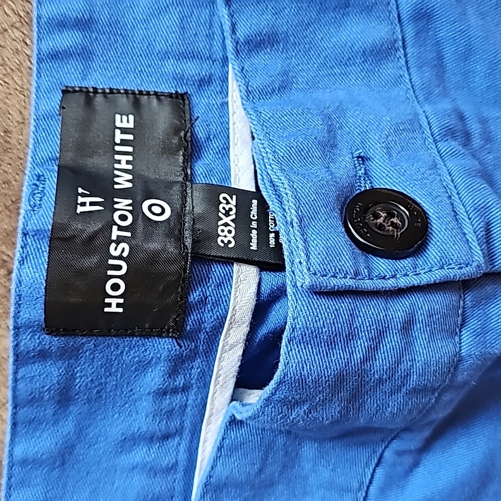 Sz 38 x 32 Houston White BNWT Cobalt Blue royal chino khaki prep classic look - Picture 5 of 7
